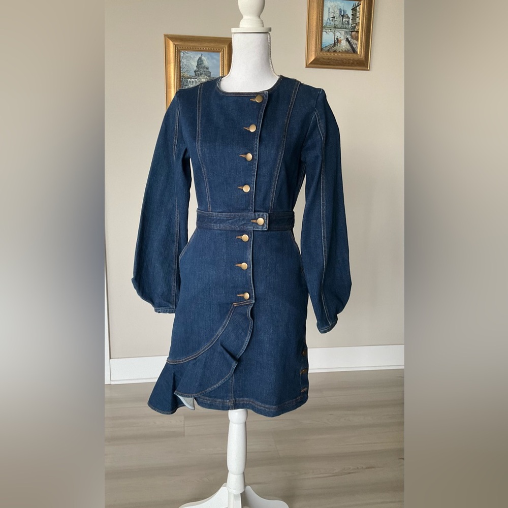 Denim trendy long sleeve  dress